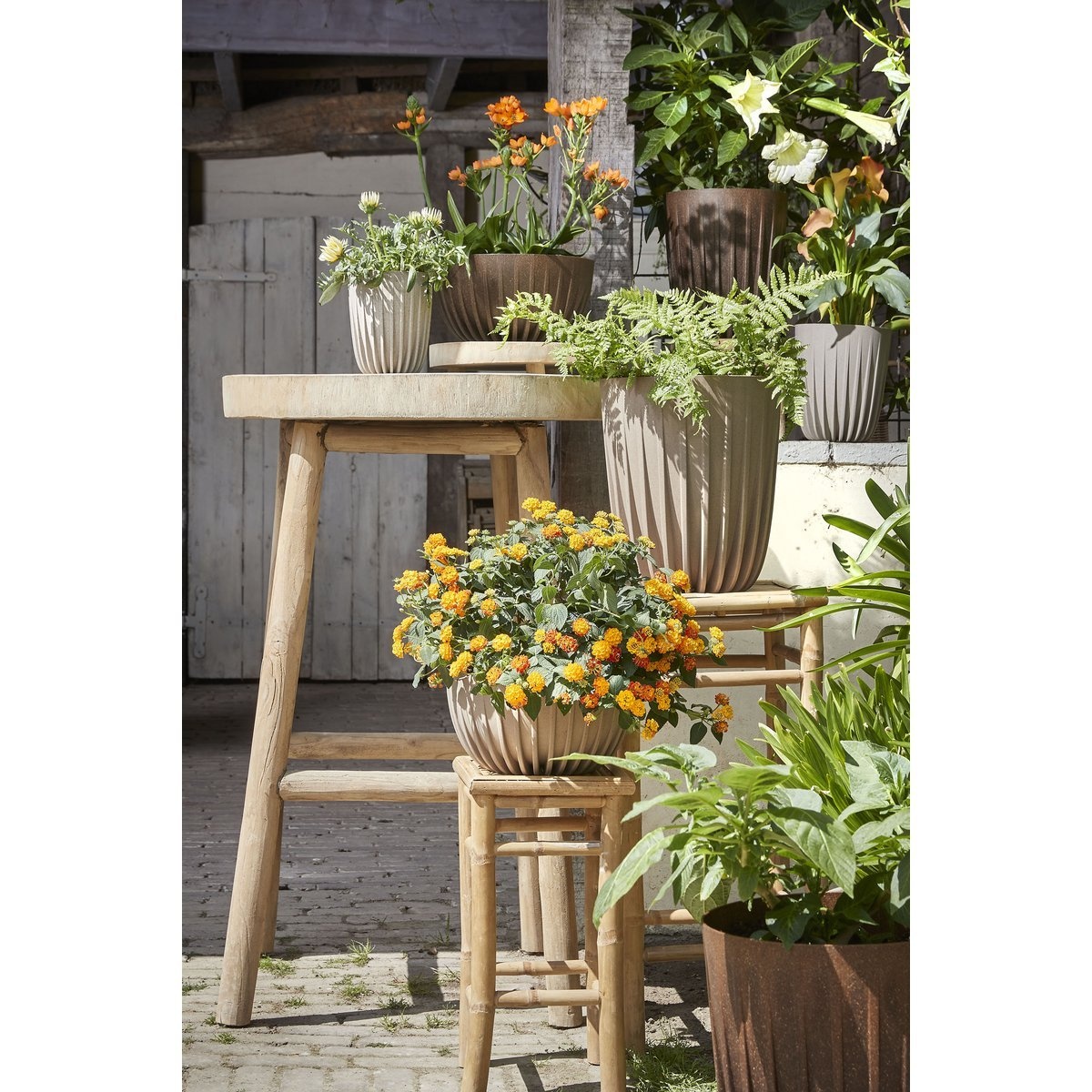 KantoormeubelenPlus Lungo Bloempot - H36 x Ø30 cm - Polypropyleen - FSC Mix - Off White