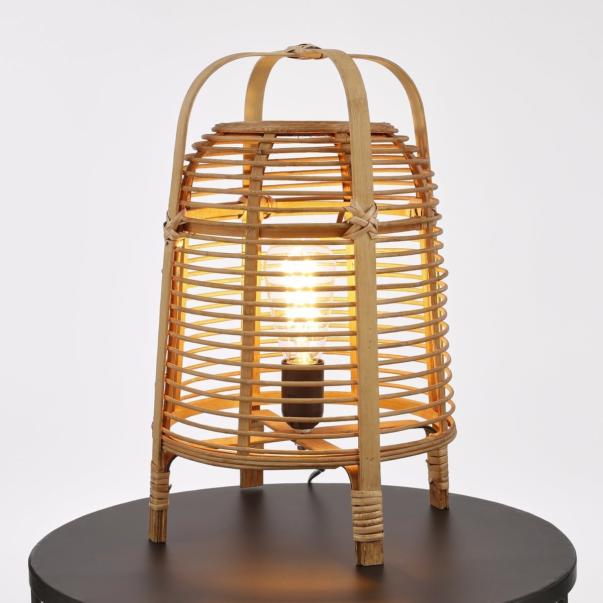 KantoormeubelenPlus Page Tafellamp - H41 x Ø27 cm - Bamboe - Lichtbruin