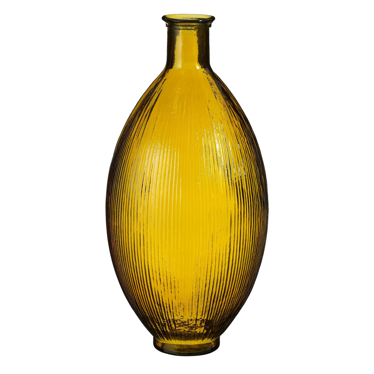 KantoormeubelenPlus Firenza Fles Vaas - H59 x Ø29 cm - Gerecycled Glas - Oker