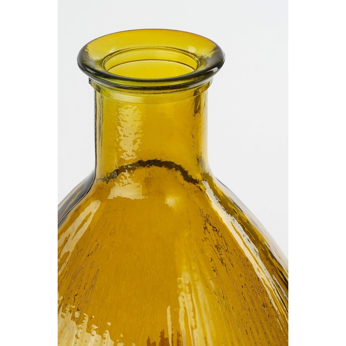KantoormeubelenPlus Firenza Fles Vaas - H59 x Ø29 cm - Gerecycled Glas - Oker