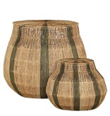 KantoormeubelenPlus Liliano Mand - Set van 2 - H48 x Ø50 cm - Jute - Donkergroen