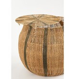 KantoormeubelenPlus Liliano Mand - Set van 2 - H48 x Ø50 cm - Jute - Donkergroen
