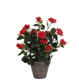 KantoormeubelenPlus Rozenstruik Kunstplant in Bloempot Stan - H33 x Ø25 cm - Rood