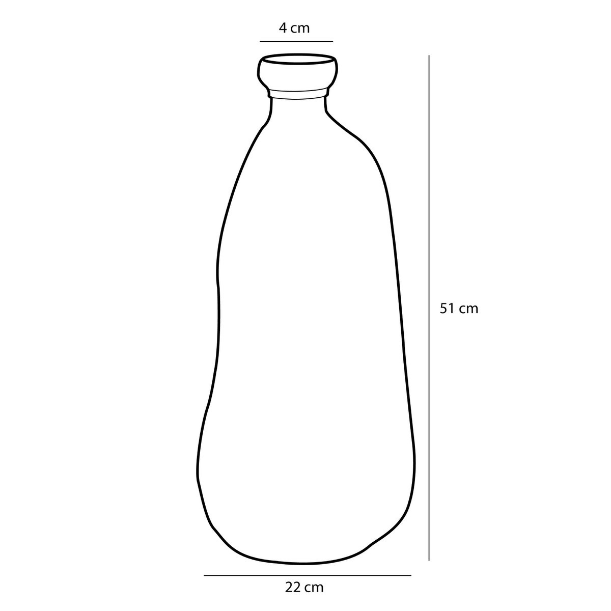 KantoormeubelenPlus Pinto Vaas - H51 x Ø22 cm - Gerecycled Glas - Donkerbruin
