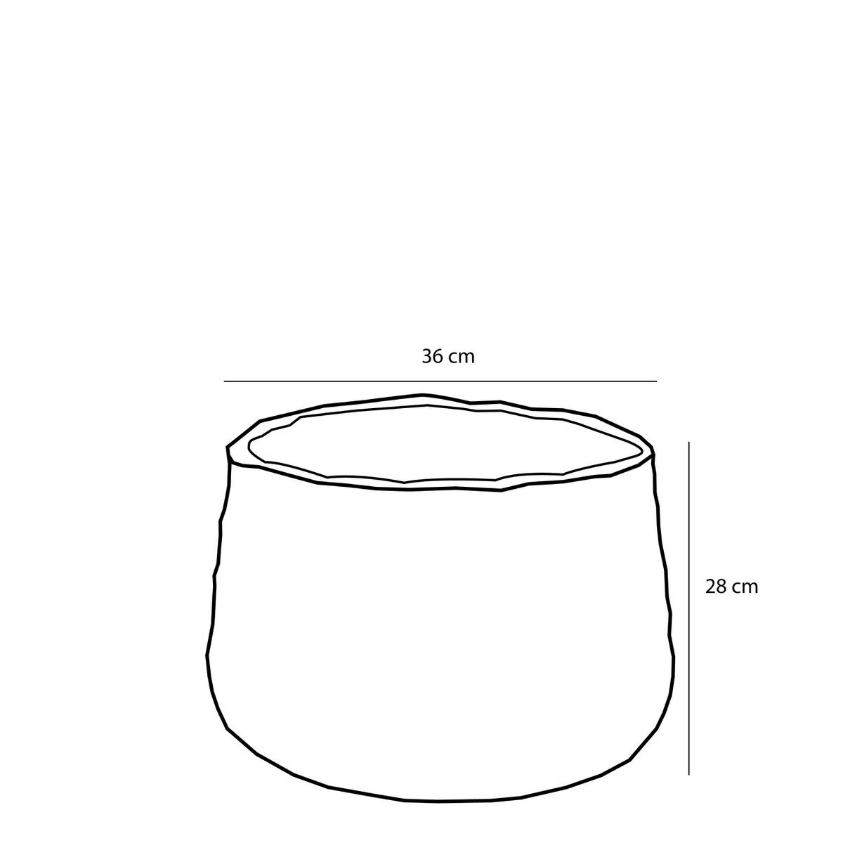 KantoormeubelenPlus Avalon Mand voor Planten - Set van 3 - H32 x Ø44 cm - Zeegras - Lichtbruin