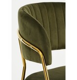 KantoormeubelenPlus Moony Eetkamerstoel - Velvet - Donkergroen