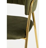 KantoormeubelenPlus Moony Eetkamerstoel - Velvet - Donkergroen