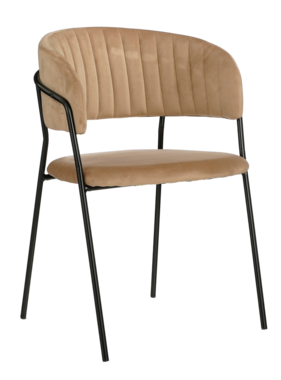 KantoormeubelenPlus Moony Eetkamerstoel - Velvet - Beige