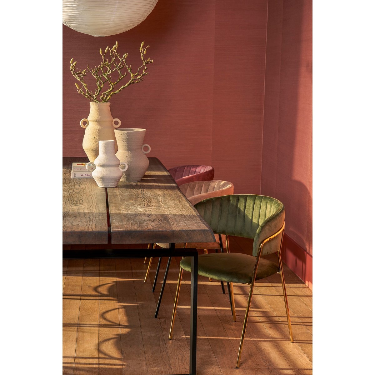 KantoormeubelenPlus Moony Eetkamerstoel - Velvet - Donkergroen