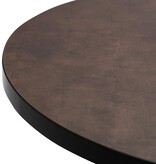 KantoormeubelenPlus Stalux Plat ovale eettafel 'Noud' 210 x 100, kleur zwart / lederlook bruin