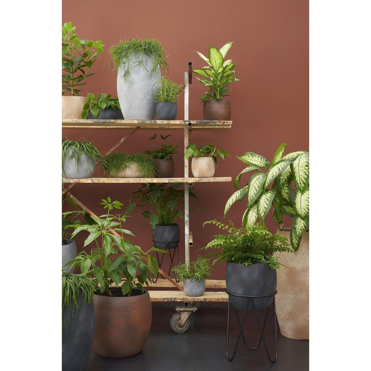 KantoormeubelenPlus Plantenstandaard - H38,5 x Ø30 cm - Metaal - Zwart