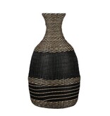 KantoormeubelenPlus Yasmin Decoratieve Fles - H48 x Ø27,5 cm - Zeegras - Zwart