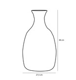 KantoormeubelenPlus Yasmin Decoratieve Fles - H48 x Ø27,5 cm - Zeegras - Zwart