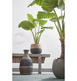 KantoormeubelenPlus Yasmin Decoratieve Fles - H48 x Ø27,5 cm - Zeegras - Zwart