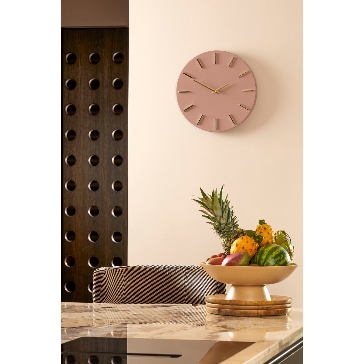 Brixen Wandklok - Ø35,5 cm - Roze