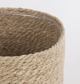 KantoormeubelenPlus Atlantic Mand voor Planten - Set van 3 - H16 x Ø16 cm - Jute - Crème