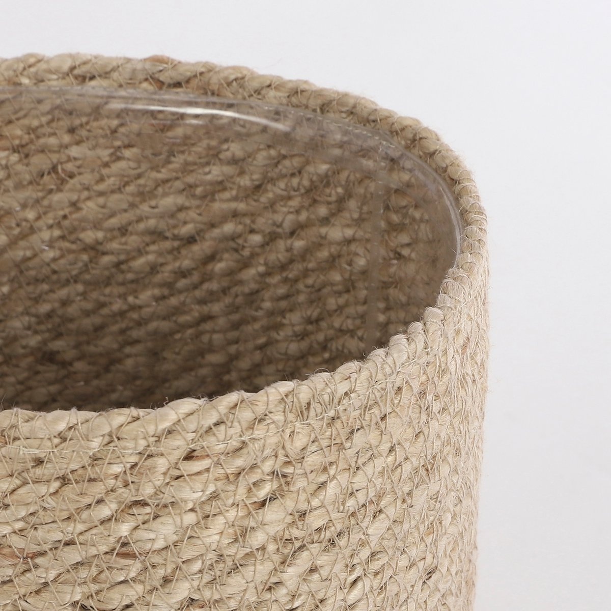 KantoormeubelenPlus Atlantic Mand voor Planten - Set van 3 - H16 x Ø16 cm - Jute - Crème