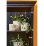 KantoormeubelenPlus Atlantic Mand voor Planten - Set van 3 - H16 x Ø16 cm - Jute - Crème