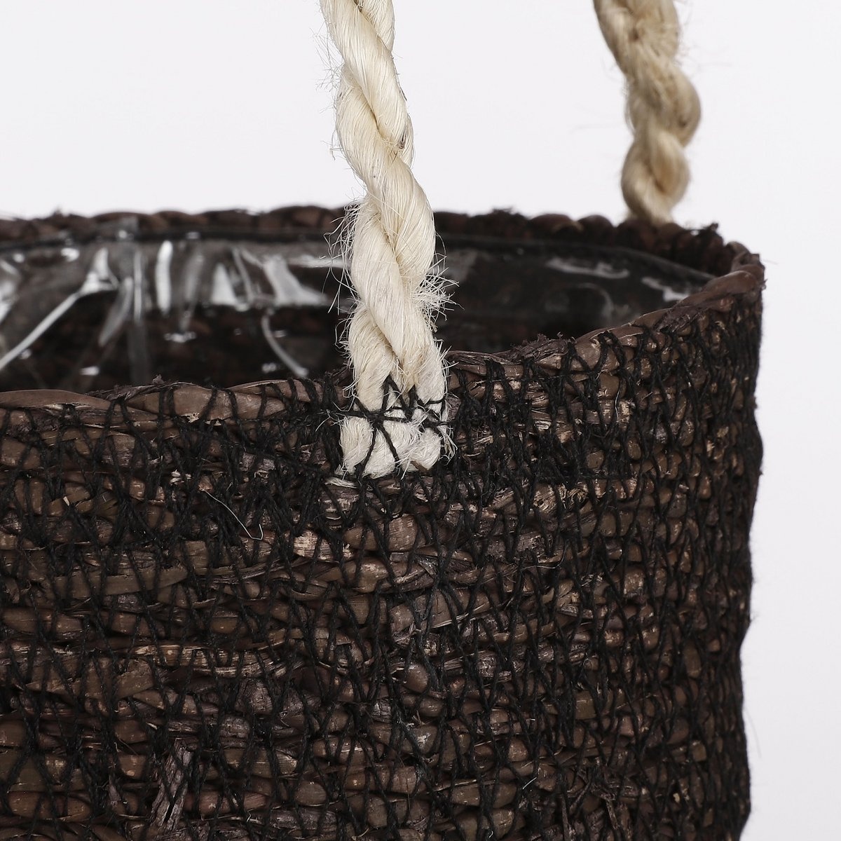 KantoormeubelenPlus Atlantic Mand voor Planten - Set van 2 - H16 x Ø16 cm - Zwart