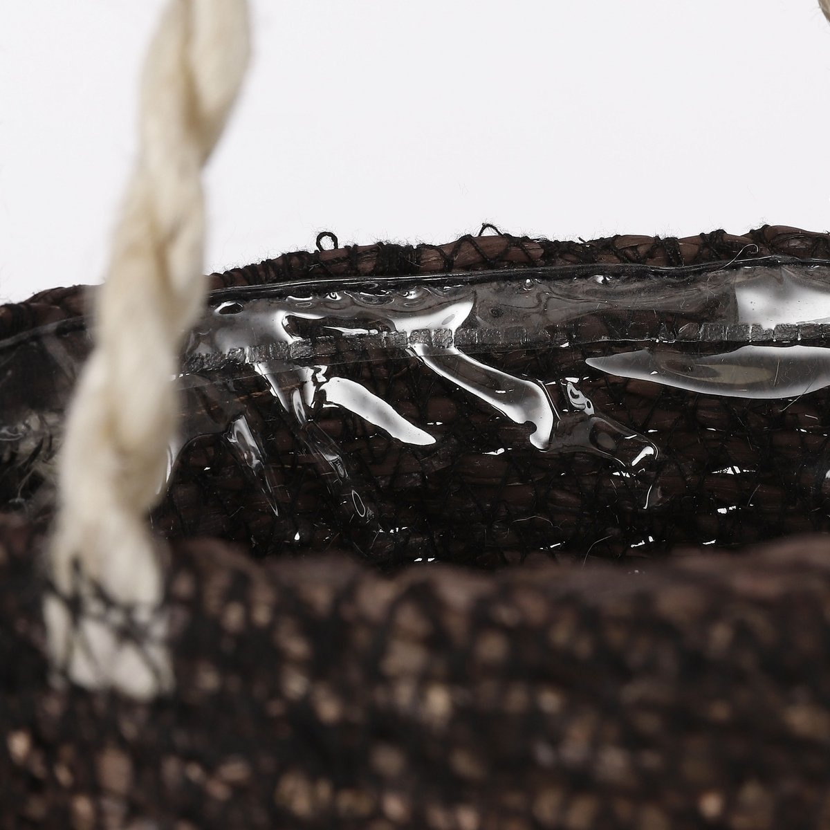 KantoormeubelenPlus Atlantic Mand voor Planten - Set van 2 - H16 x Ø16 cm - Zwart