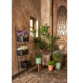 KantoormeubelenPlus Merlijn Plantenmand voor Buiten - Set van 3 - H26 x Ø24 cm - Gerecycled Plastic - Donkergroen, Wit