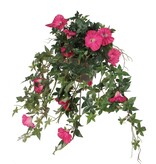 KantoormeubelenPlus Petunia Kunst Hangplant in Bloempot Stan - L25 x B45 x H50 cm - Donkerroze