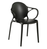 KantoormeubelenPlus Nebraska Tuinstoel - L56 x B56,5 x H80 cm - Polypropyleen - Zwart