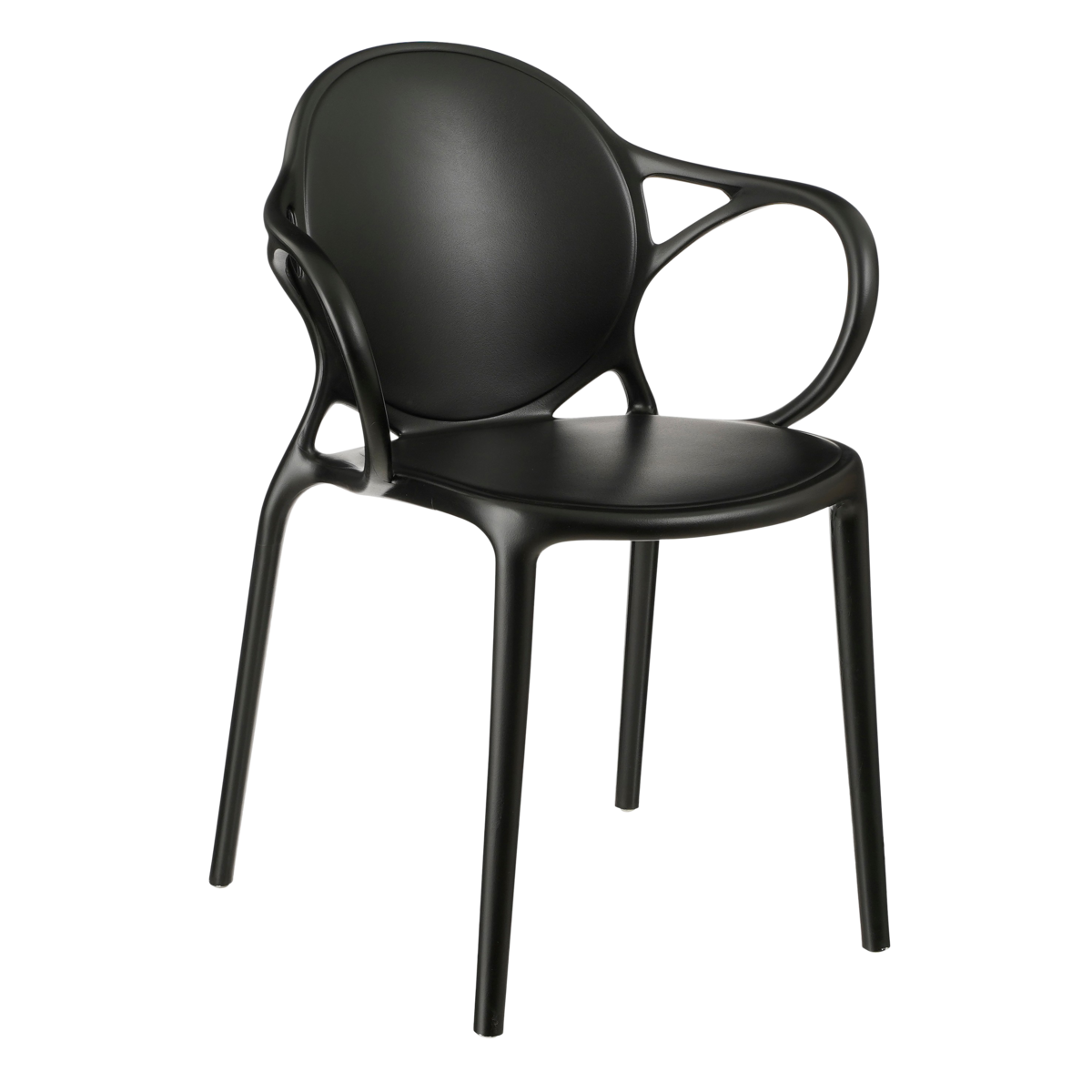 KantoormeubelenPlus Nebraska Tuinstoel - L56 x B56,5 x H80 cm - Polypropyleen - Zwart