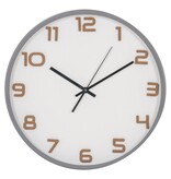 KantoormeubelenPlus Greenwich Wandklok - Wandklok, grijs, geruisloos uurwerk, rond, ø35 cm