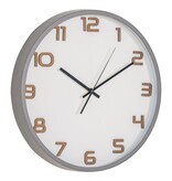 KantoormeubelenPlus Greenwich Wandklok - Wandklok, grijs, geruisloos uurwerk, rond, ø35 cm