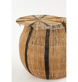 KantoormeubelenPlus Liliano Mand - Set van 2 - H48 x Ø50 cm - Jute - Zwart