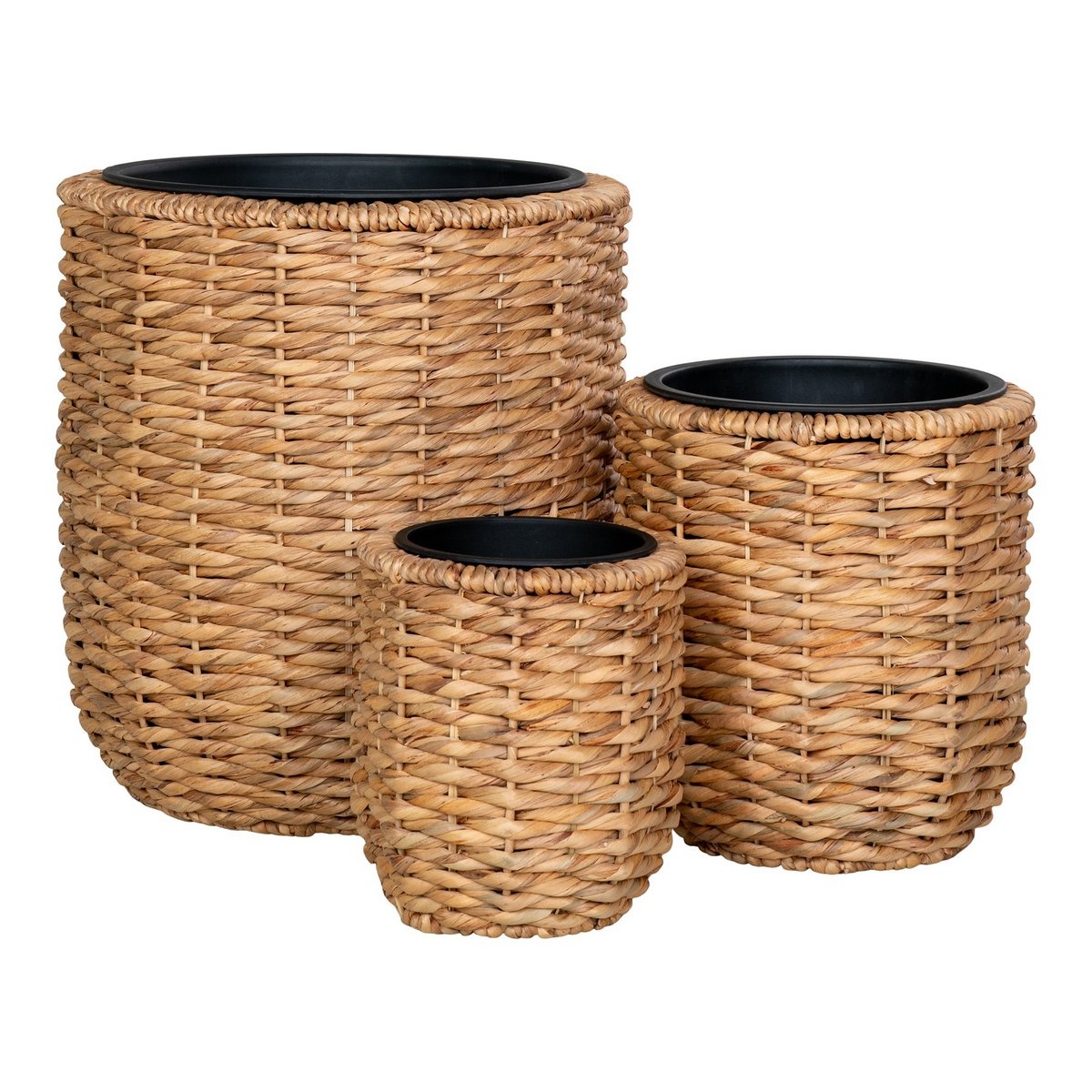 KantoormeubelenPlus Hanoi Planter - Plantenbak, waterhyacint, rond, naturel, set van 3