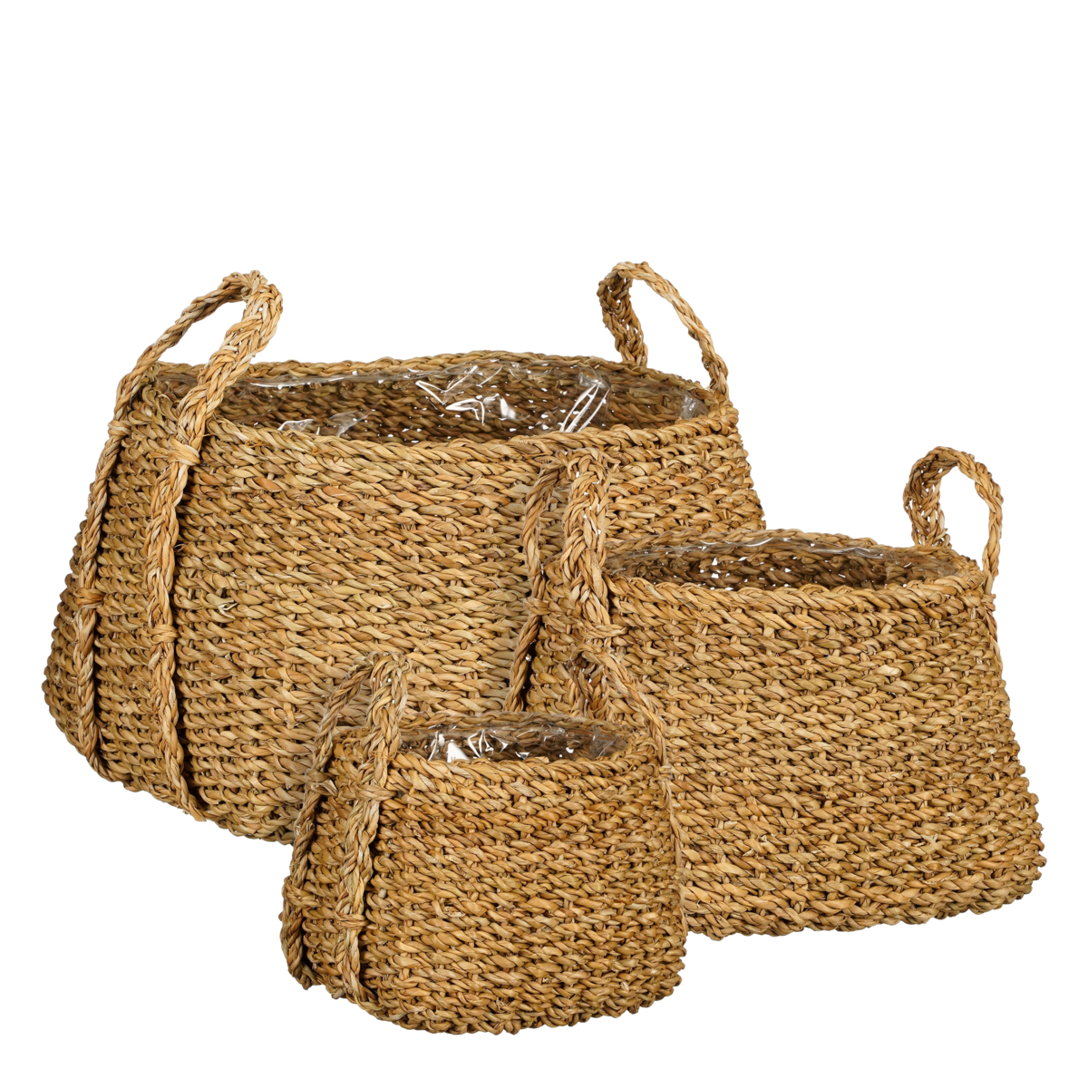 KantoormeubelenPlus Plantenmand - Set van 3 - H25 x Ø35 cm - Bruin