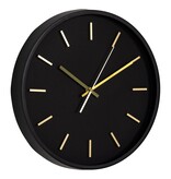 KantoormeubelenPlus Camden Wandklok - Wandklok, zwart, geruisloos uurwerk, rond, ø35 cm