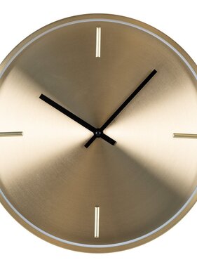 KantoormeubelenPlus Istanbul Wall Clock - Wandklok, aluminium, goud, stil uurwerk, rond, ø30
