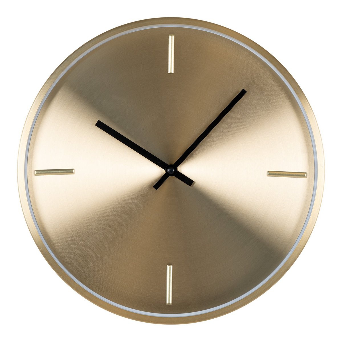 KantoormeubelenPlus Istanbul Wall Clock - Wandklok, aluminium, goud, stil uurwerk, rond, ø30