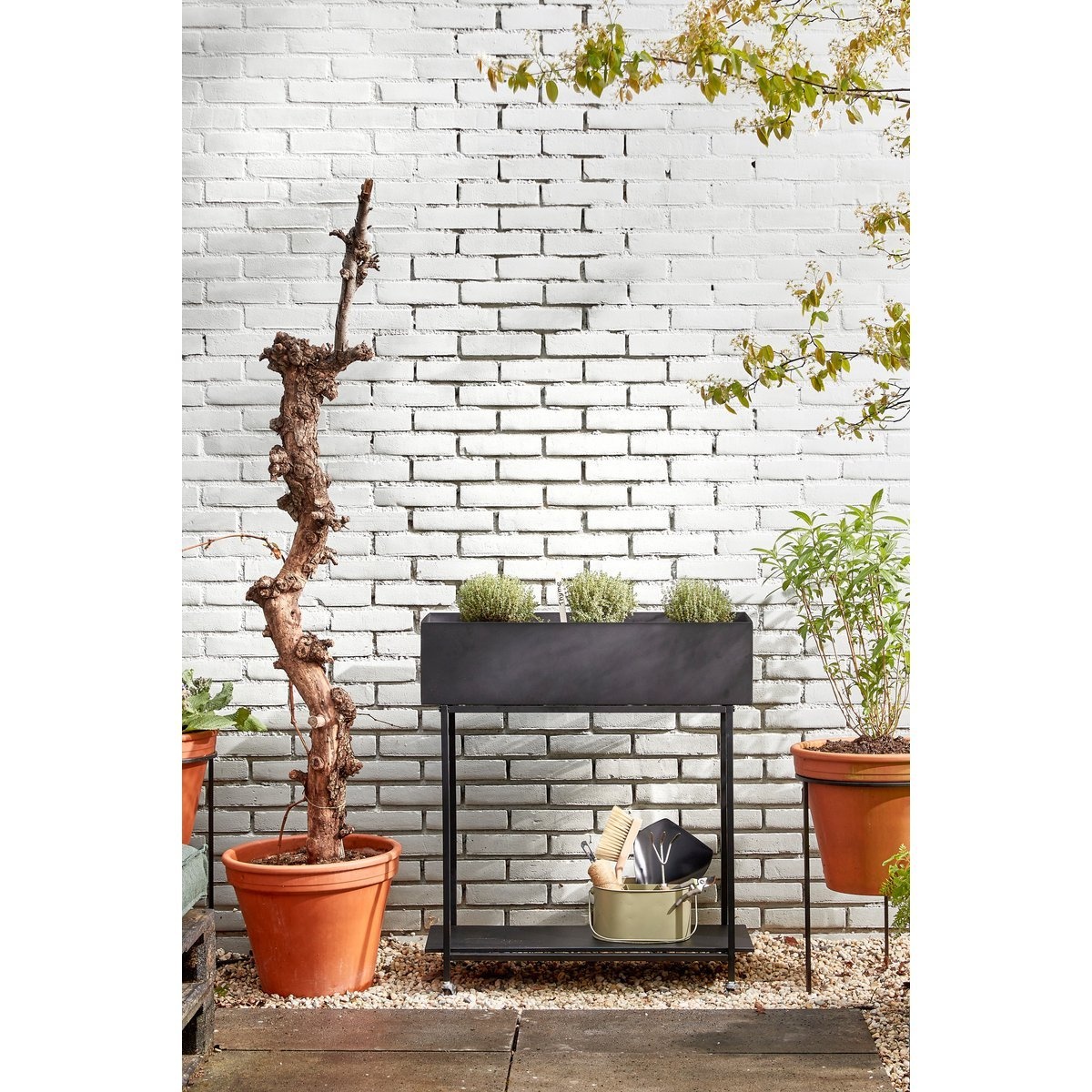 KantoormeubelenPlus Greenrax Plantenstandaard - L70 x B29 x H94 cm - Metaal - Zwart