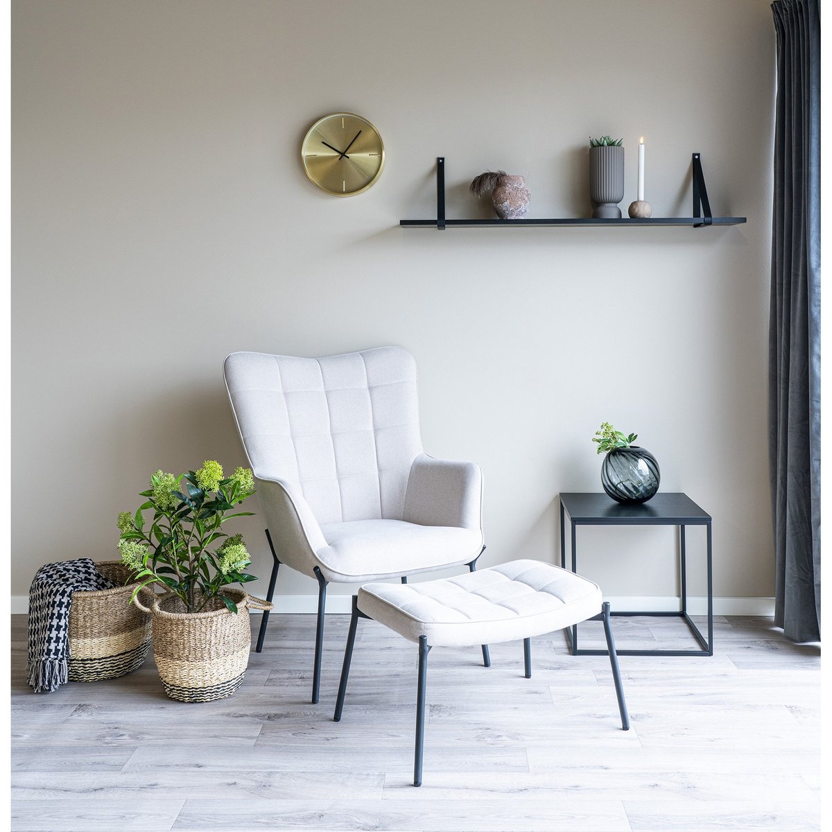 KantoormeubelenPlus Istanbul Wall Clock - Wandklok, aluminium, goud, stil uurwerk, rond, ø30