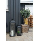Casa Lantaarn, set van 2 - Lantaarn, staal en glas, zwart, set van 2