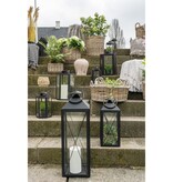 Casa Lantaarn, set van 2 - Lantaarn, staal en glas, zwart, set van 2