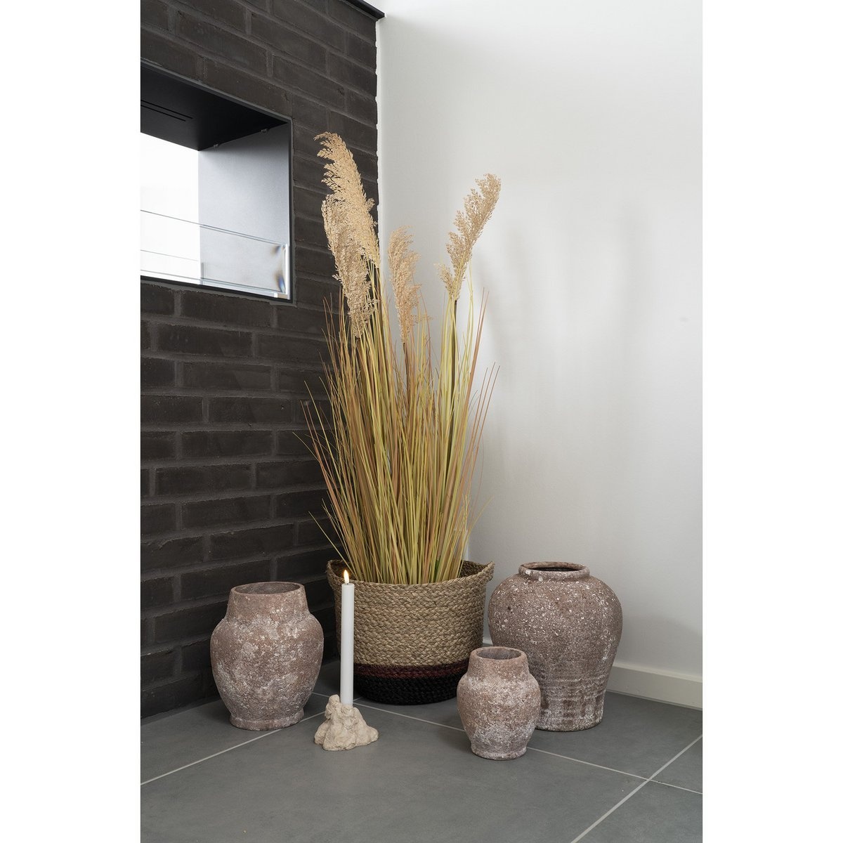 Campello Pot - Pot in cement, bruin, Ø13,5x15,5 cm