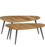 KantoormeubelenPlus Jailey Bijzettafel - Set van 2 - L84 x B39 x H39 cm - Gerecycled Hout - Bruin