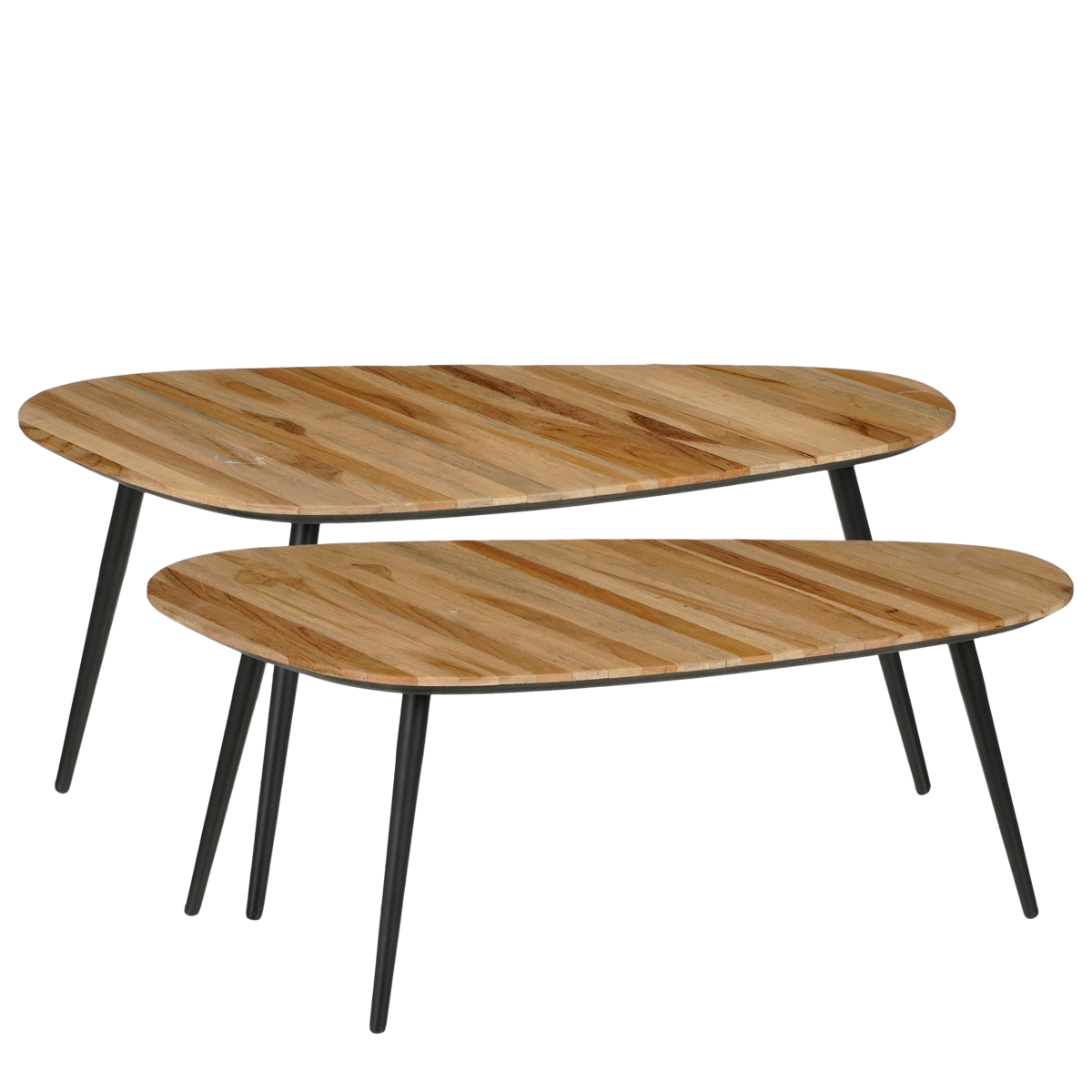 KantoormeubelenPlus Jailey Bijzettafel - Set van 2 - L84 x B39 x H39 cm - Gerecycled Hout - Bruin