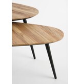 KantoormeubelenPlus Jailey Bijzettafel - Set van 2 - L84 x B39 x H39 cm - Gerecycled Hout - Bruin