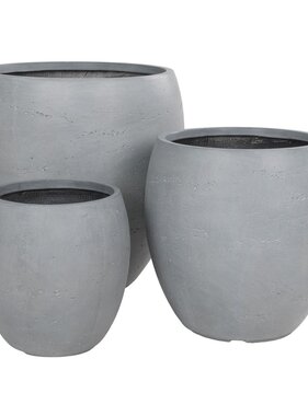KantoormeubelenPlus Marton Planters - 3 plantenbakken in grijze fiberclay