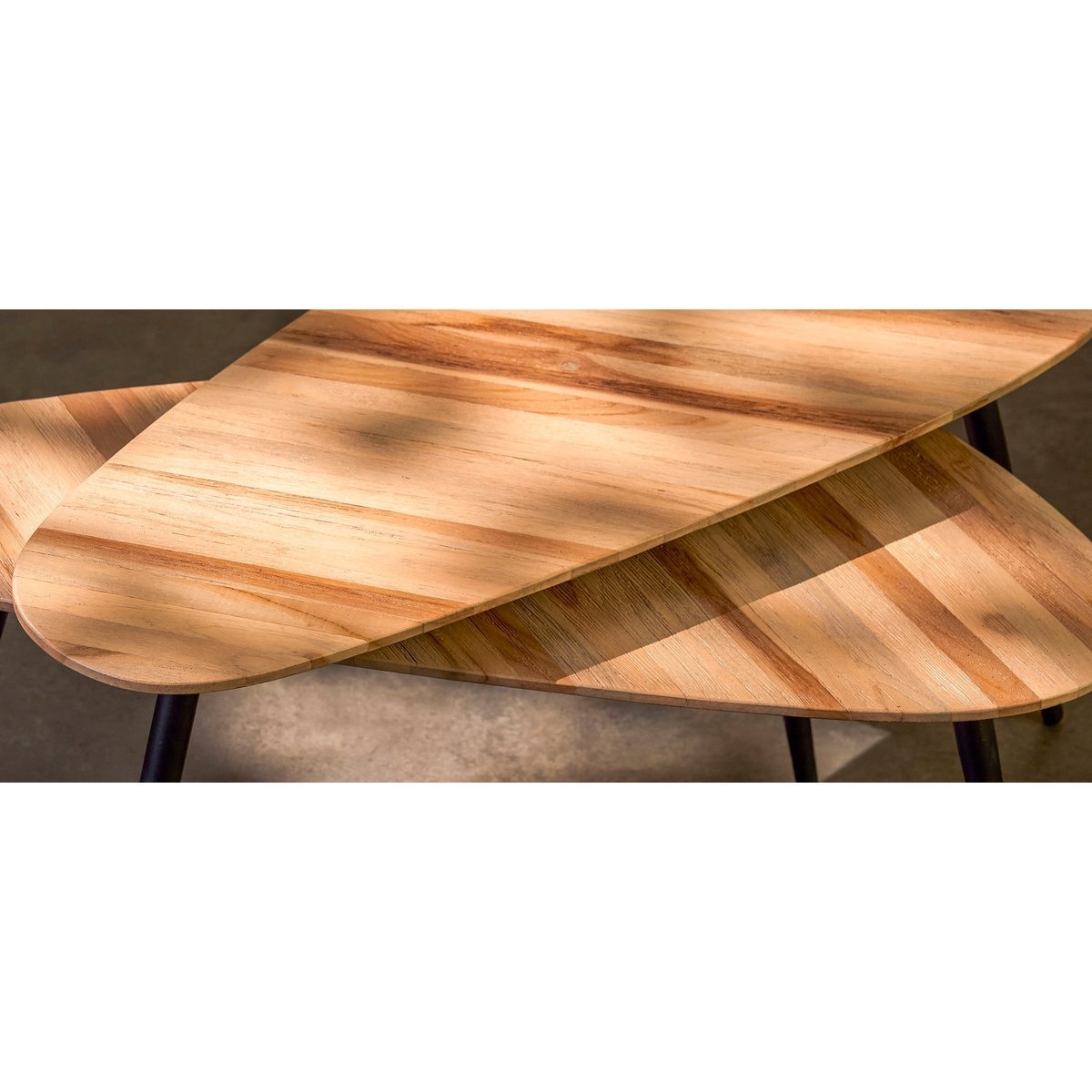 KantoormeubelenPlus Jailey Bijzettafel - Set van 2 - L84 x B39 x H39 cm - Gerecycled Hout - Bruin