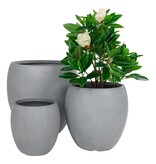 Marton Planters - 3 plantenbakken in grijze fiberclay