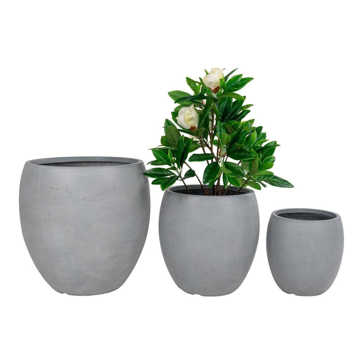 Marton Planters - 3 plantenbakken in grijze fiberclay