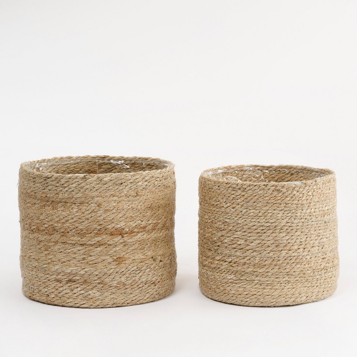 KantoormeubelenPlus Atlantic Mand voor Planten - Set van 2 - H26 x Ø30 cm - Crème