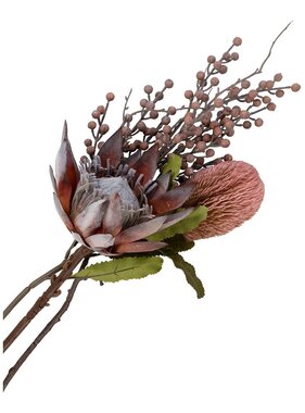 KantoormeubelenPlus King Protea Boeket - Kunstbloemen, rozenmix, 74 cm